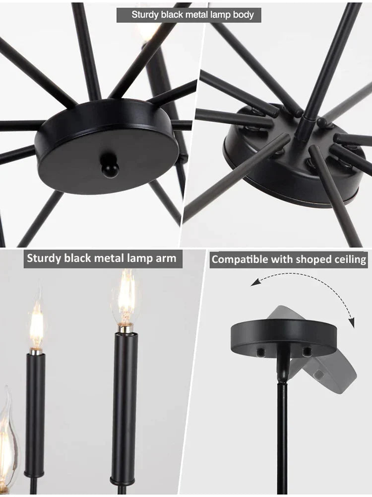 Black Eight-Light Chandelier