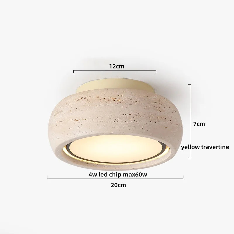 Travertine Wood Ceiling Light