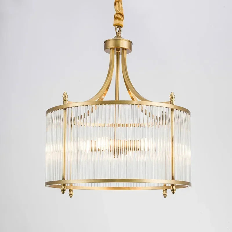 Copper Glass Pendant Light 5-Light D60cm