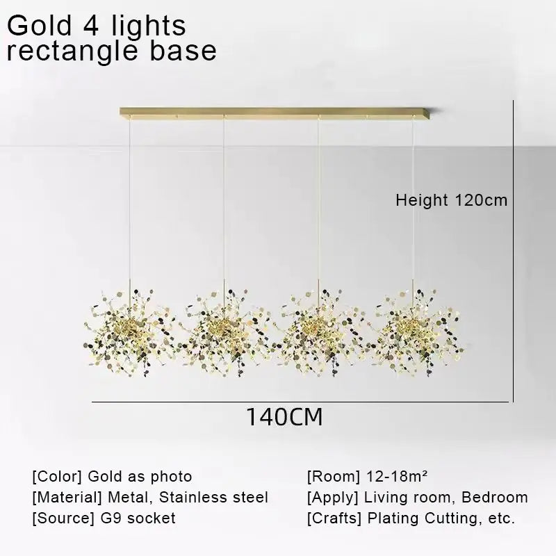 Gold 60cm 3-Light LED Pendant Light