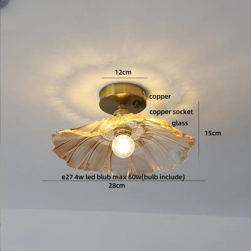 Green Glass LED Ceiling Light