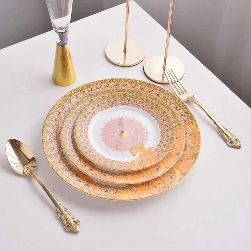 Gold Floral China Tableware