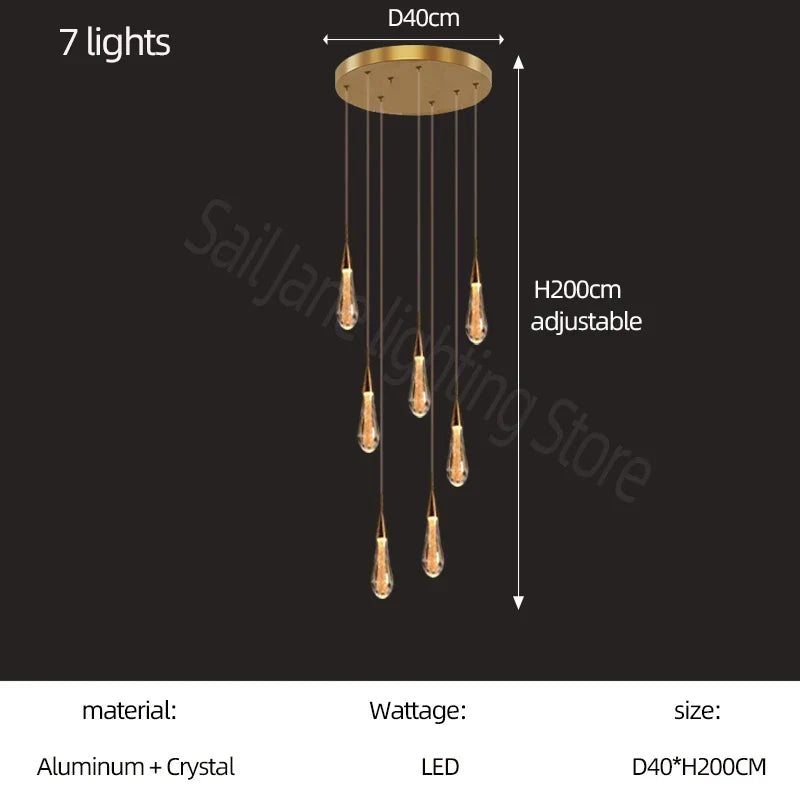 Gold Modern Crystal Chandelier 26-Light Dining