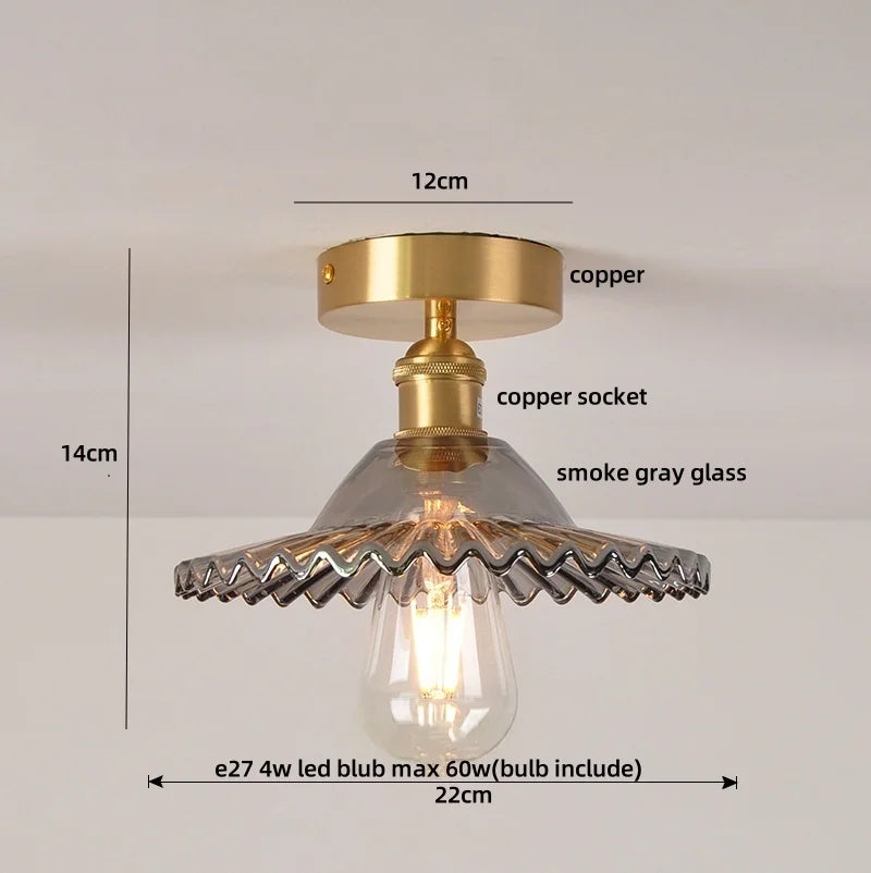 Green Glass LED Ceiling Light