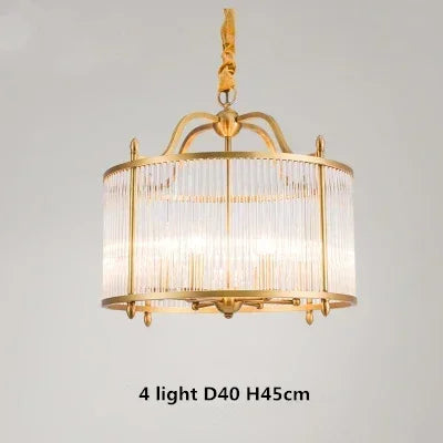 Copper Glass Pendant Light 5-Light D60cm