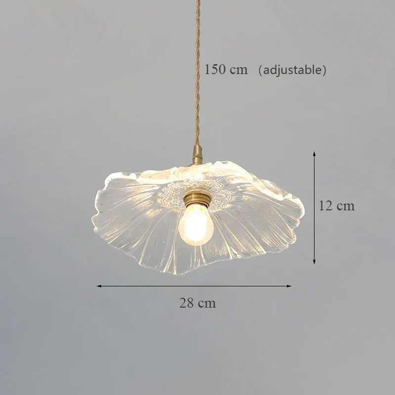 Sunflower Glass Brass Pendant