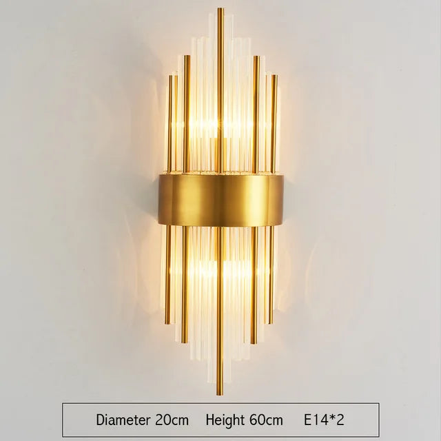 Gold Crystal LED Sconce Warm White 2700K