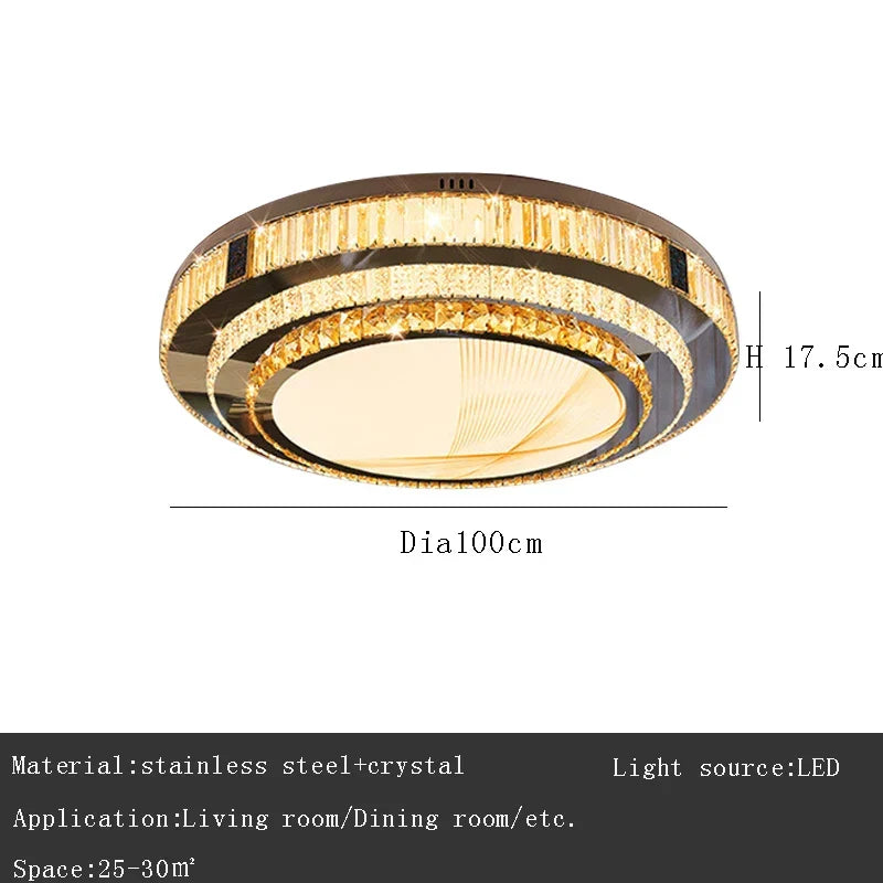 Gold Modern Crystal Ceiling Light