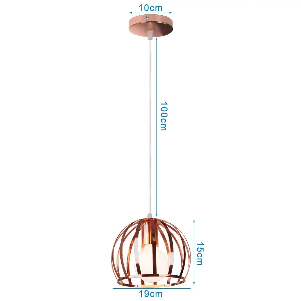 Gold Industrial Pendant Light Adjustable Height