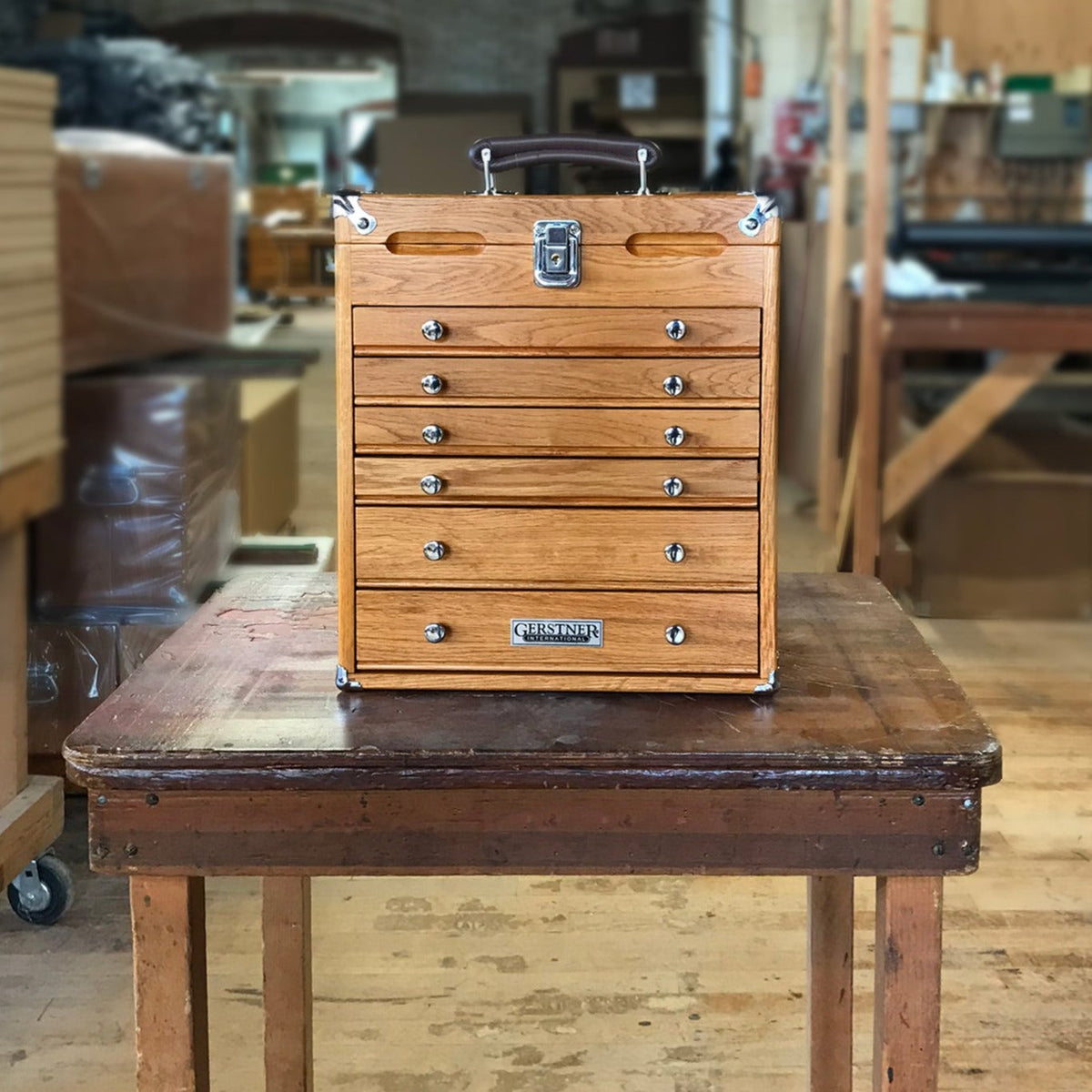 Oak 6-Drawer Mighty Portable Top Chest T16, Gerstner International