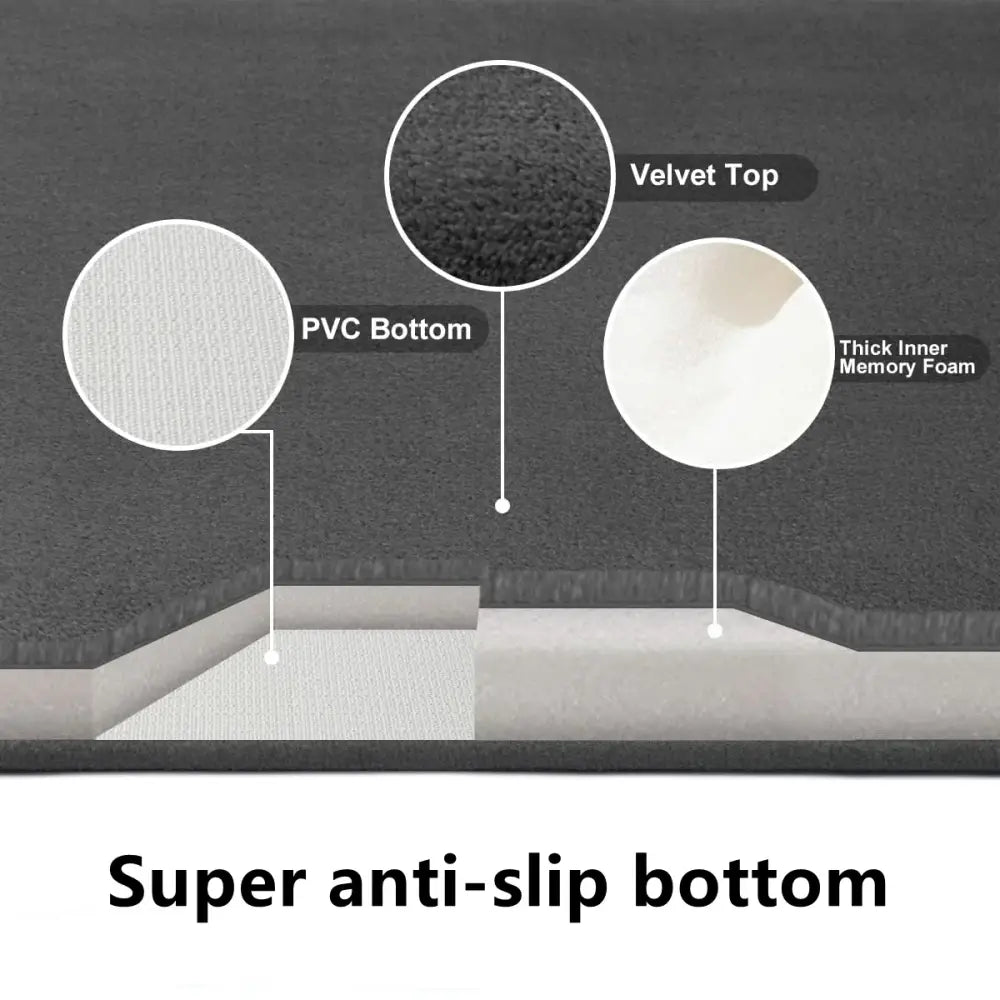 Gray Velvet Floor Mat