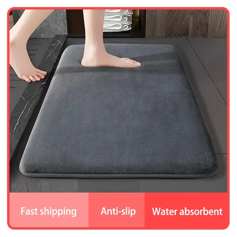 Gray Velvet Floor Mat