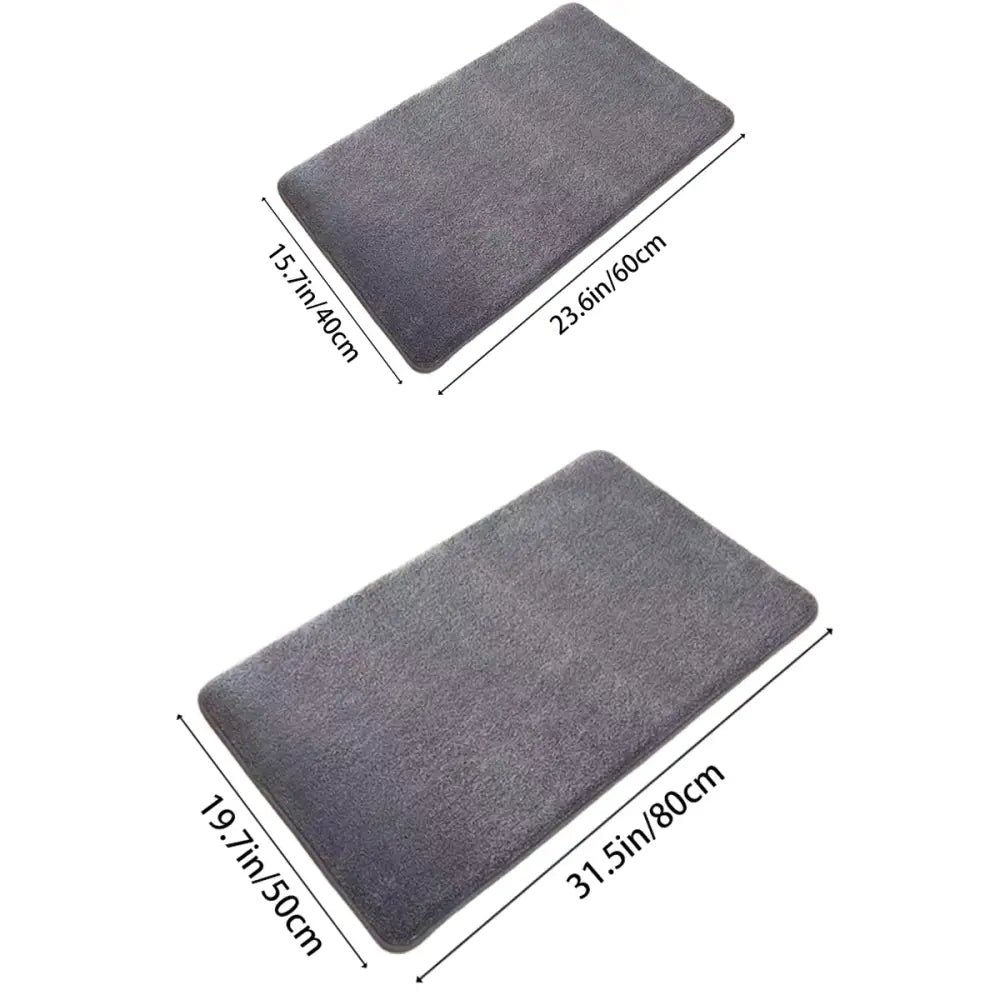 Gray Velvet Floor Mat