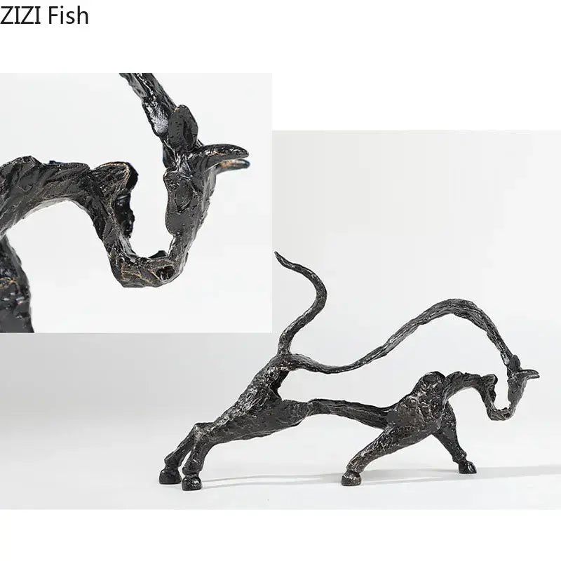 Black Cast Iron Bull