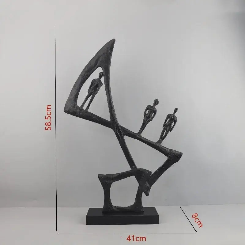 Black Geometric Couple Sculpture