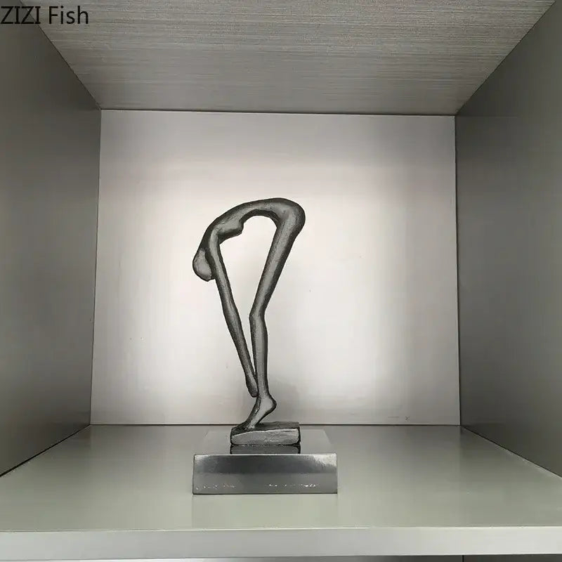 Abstract Metal Gymnast Statue