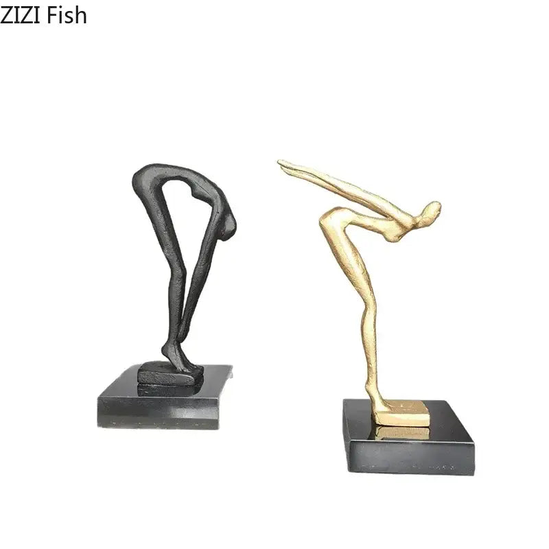 Abstract Metal Gymnast Statue