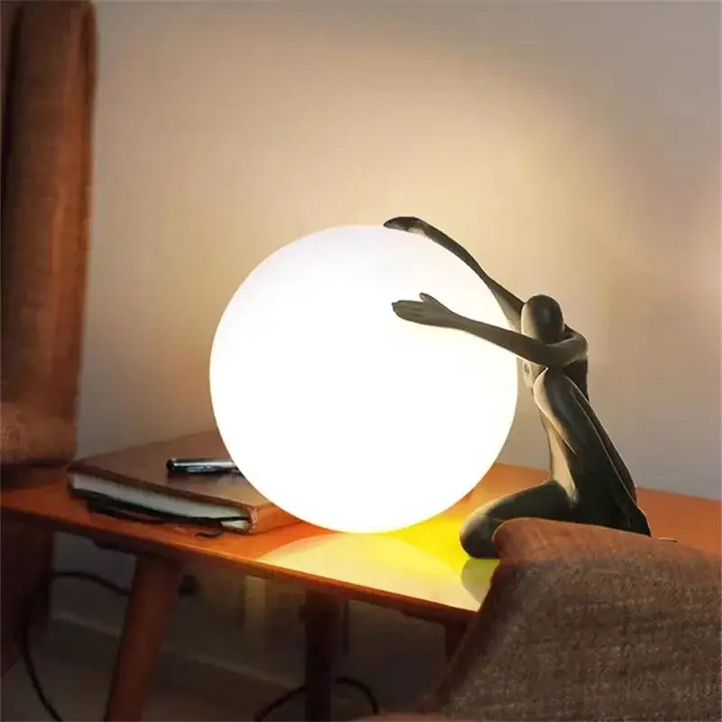 Black Red Resin Lamp