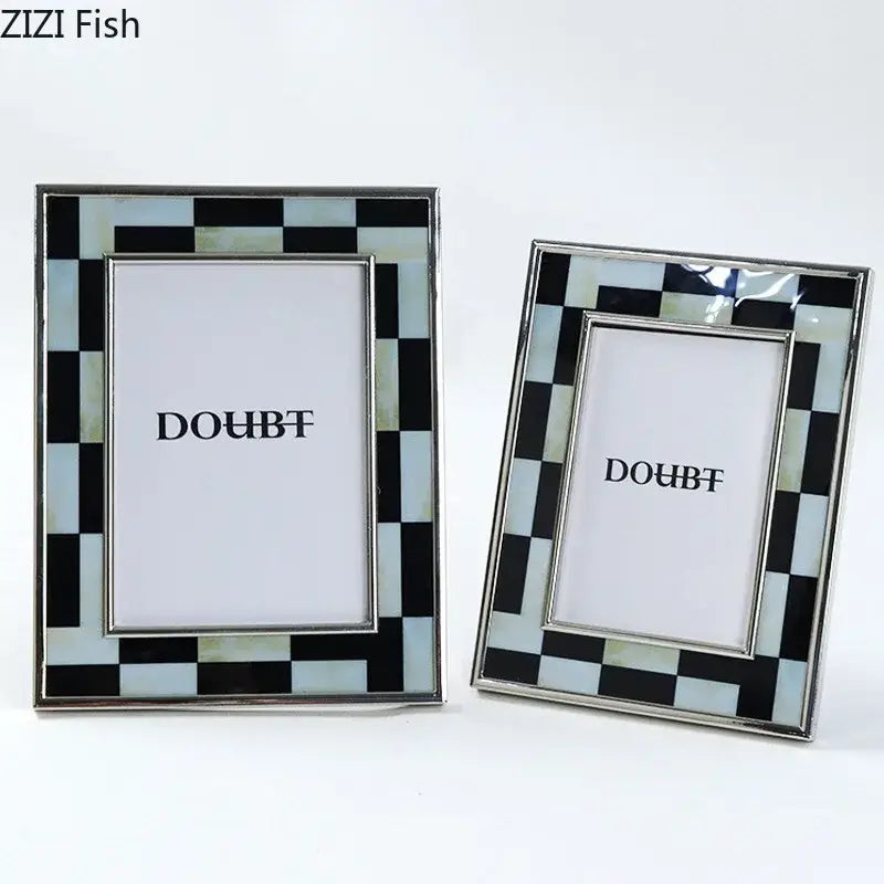 Black Silver Checkered Frame