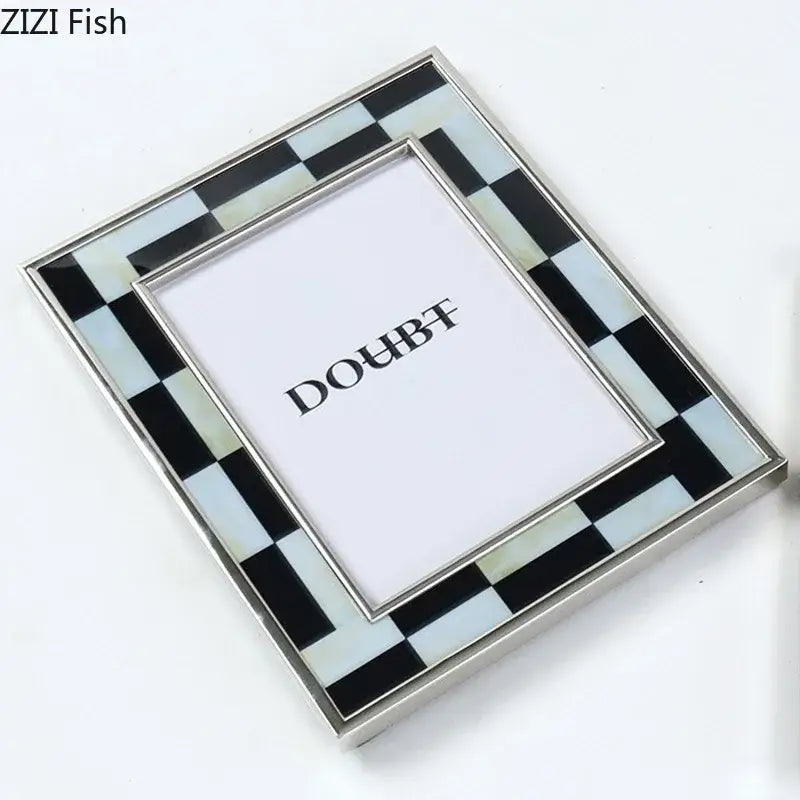 Black Silver Checkered Frame