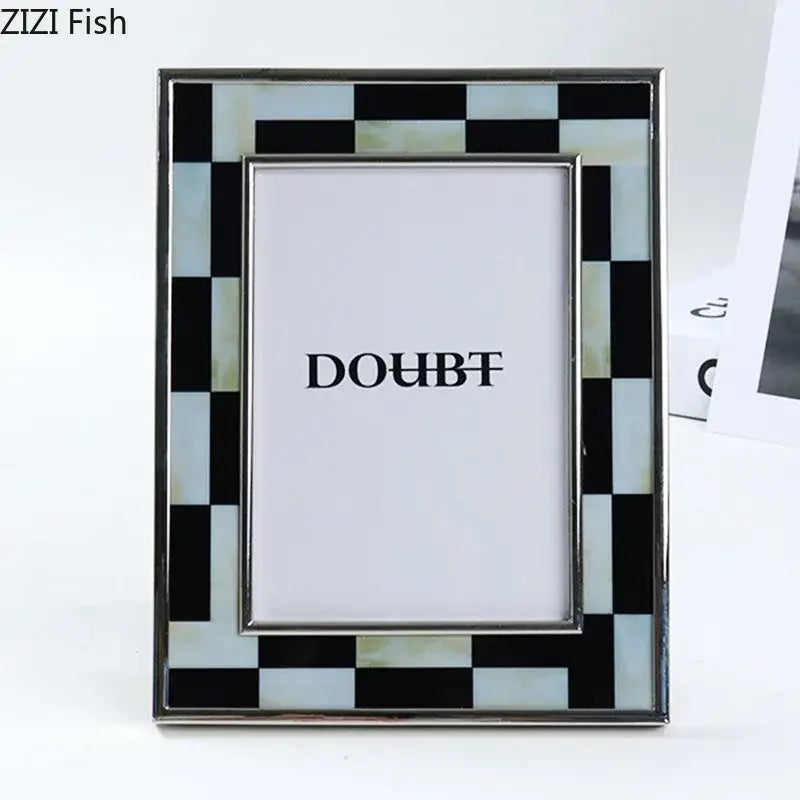 Black Silver Checkered Frame