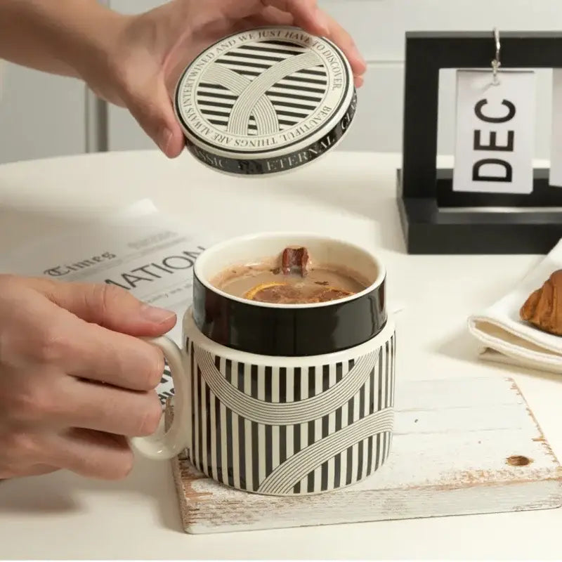 Abstract Striped Espresso Cups