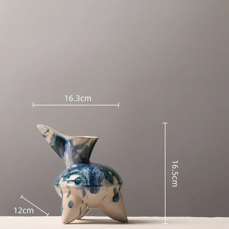 Blue White Ink Pattern Vase