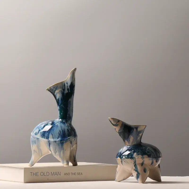 Blue White Ink Pattern Vase
