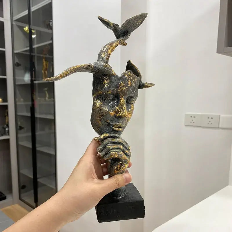 Bronze Gold Bird Figurine