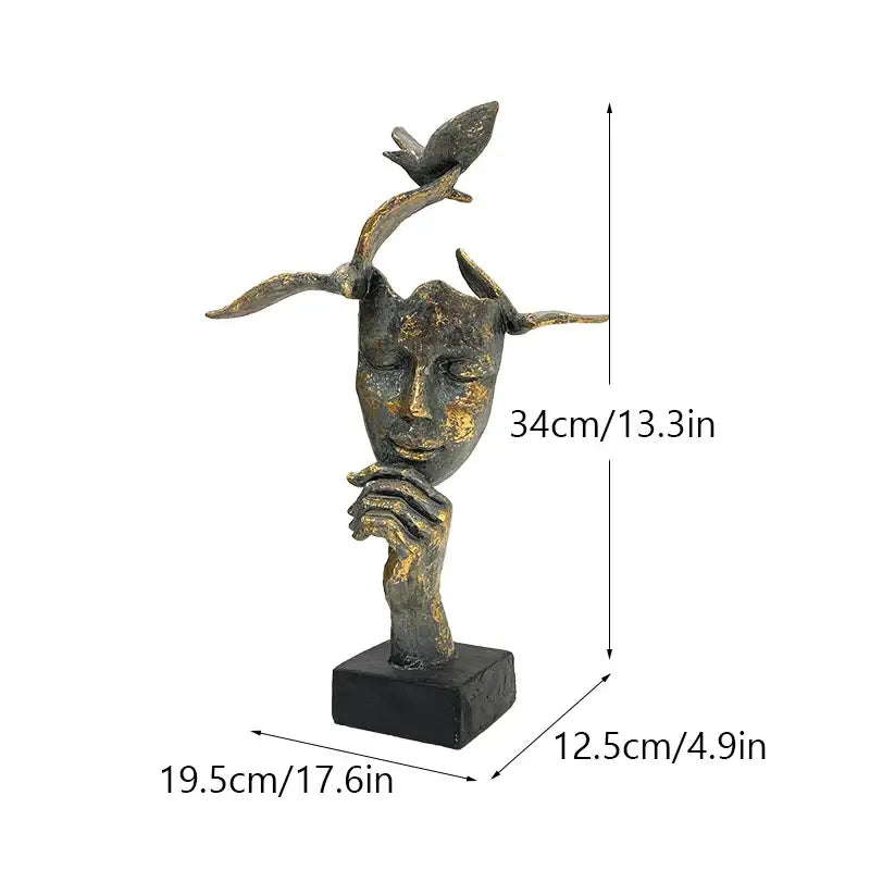 Bronze Gold Bird Figurine