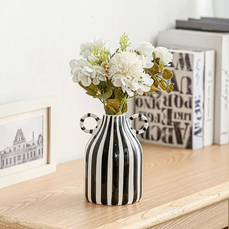 Striped Ceramic Hydroponic Vase