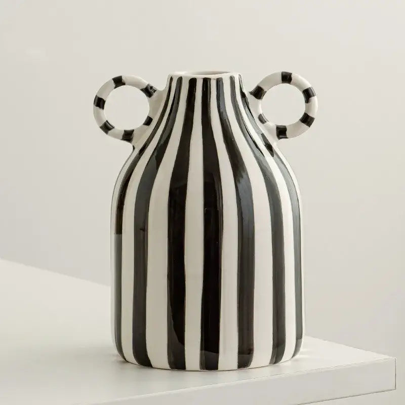Striped Ceramic Hydroponic Vase