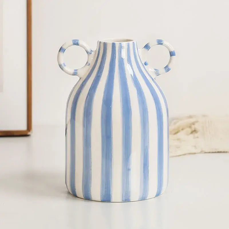 Striped Ceramic Hydroponic Vase