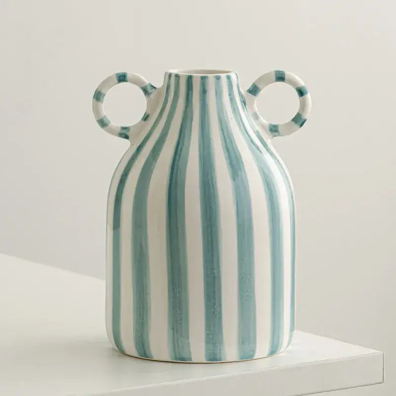 Striped Ceramic Hydroponic Vase