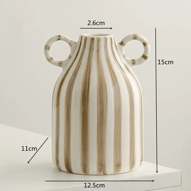 Striped Ceramic Hydroponic Vase