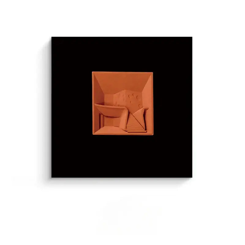 Orange White Geometric Wall Art