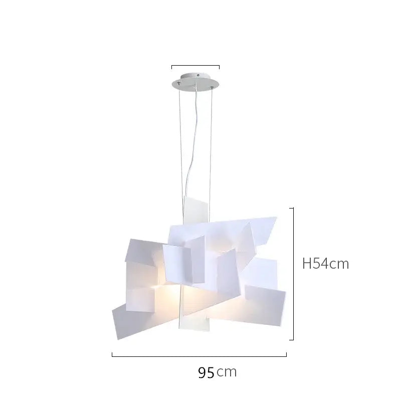 White and Gold Geometric Pendant Lamp for Living Room