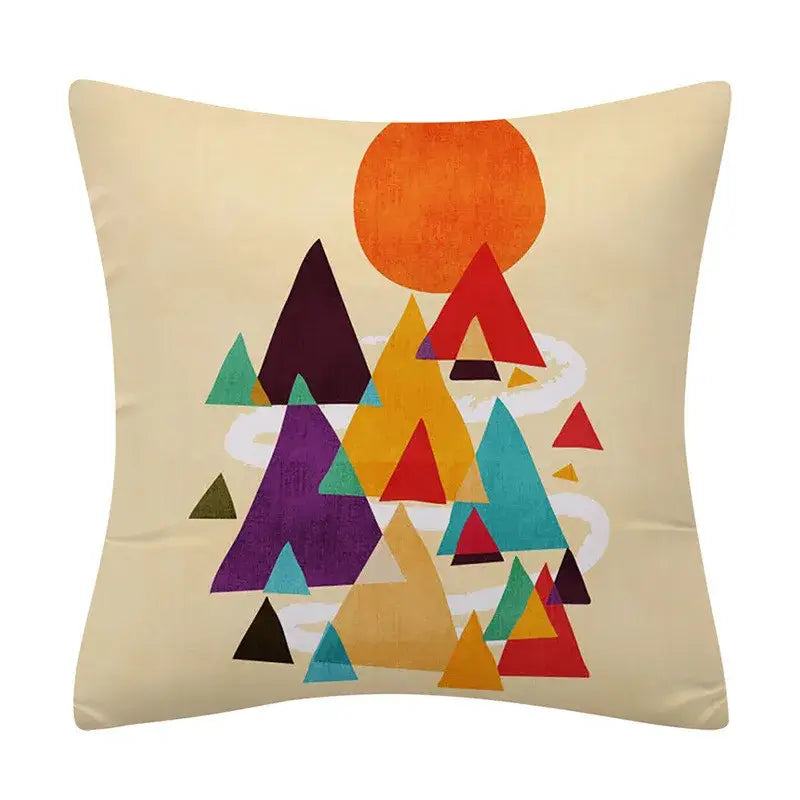 Polyester Geometric Cushion Cover