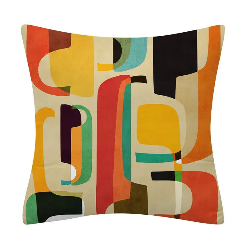 Polyester Geometric Cushion Cover
