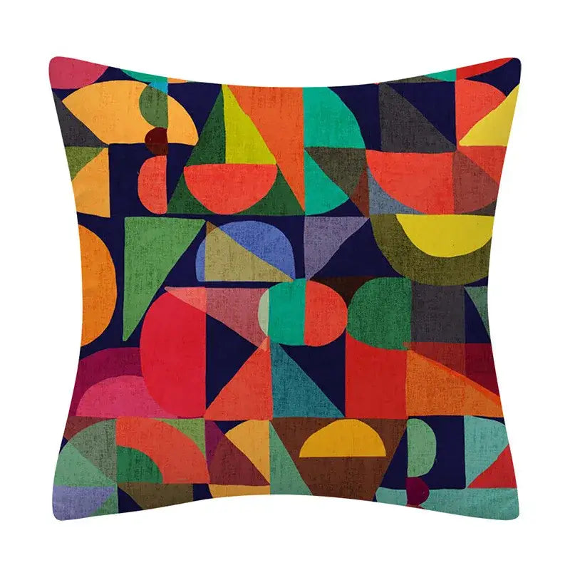 Polyester Geometric Cushion Cover