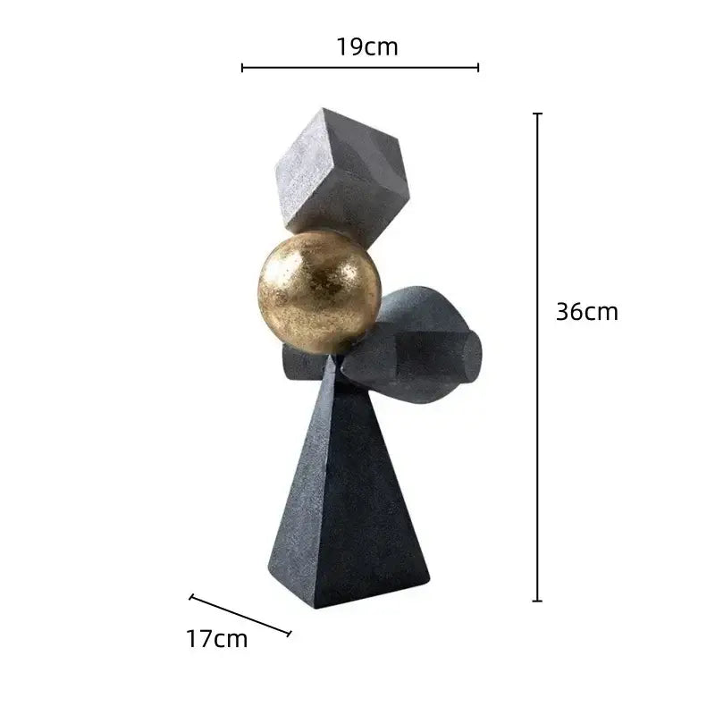 Gray Gold Ball Sculpture