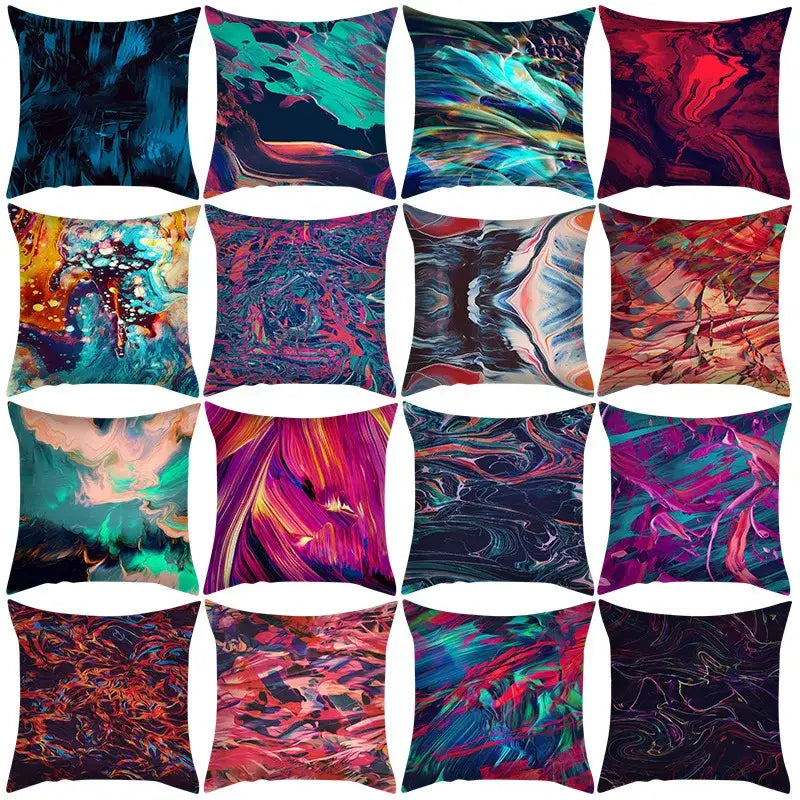 Ink Marbling Cushion Cover