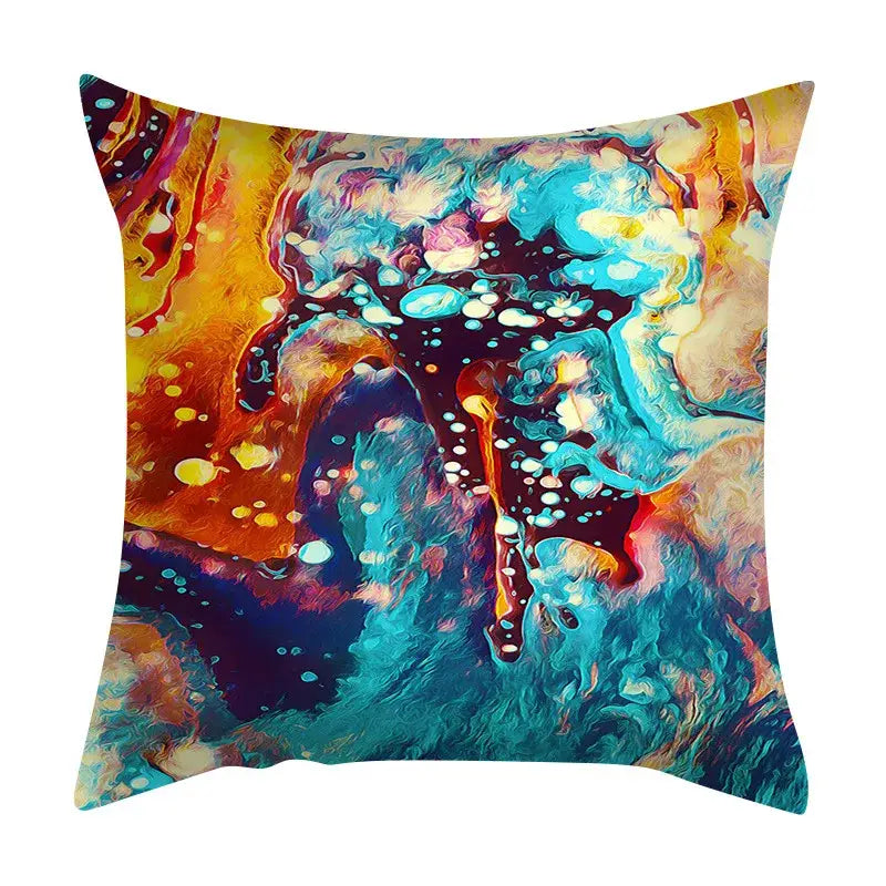 Ink Marbling Cushion Cover