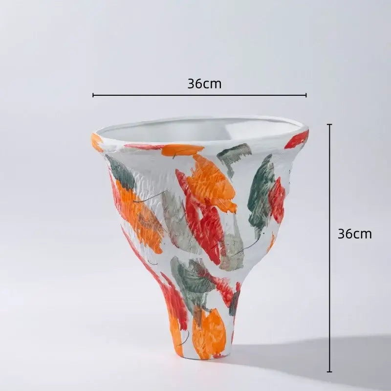 Orange Red Ceramic Vases