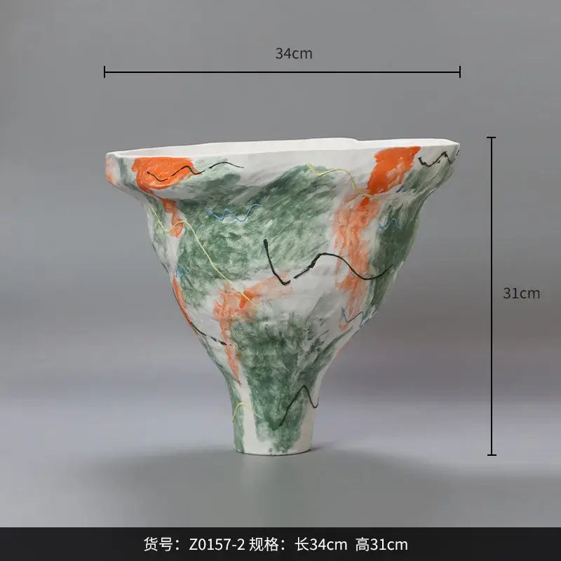 Green Orange Ceramic Vases