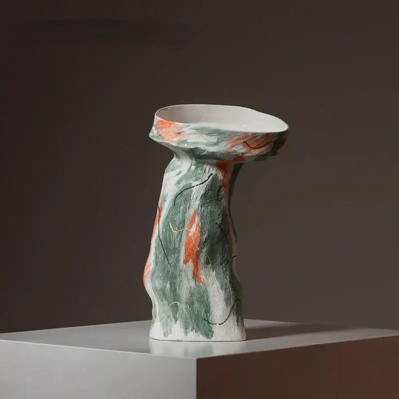 Green Orange Ceramic Vases