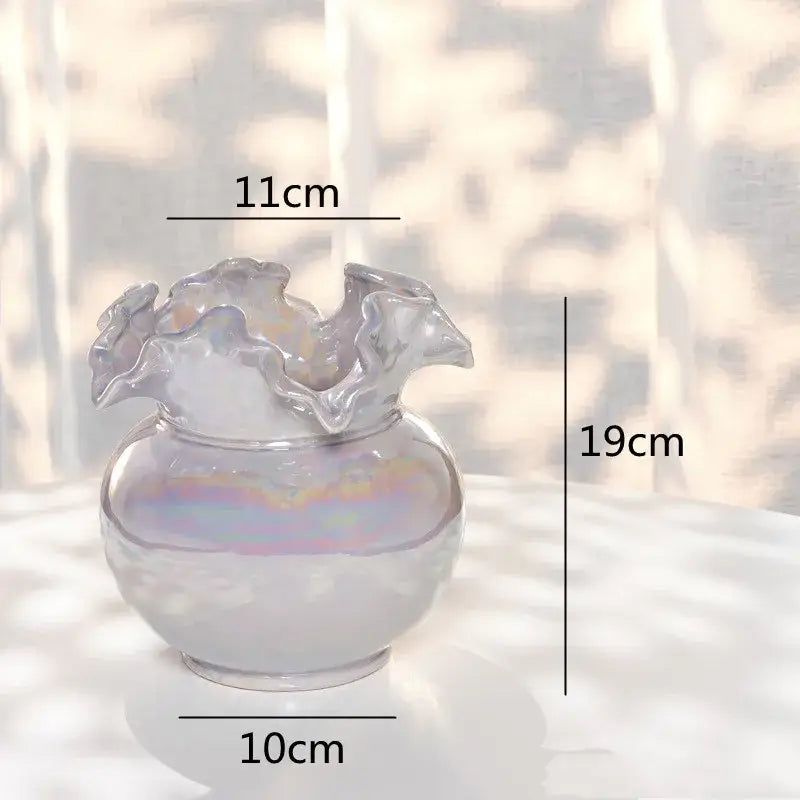 White Shell Ceramic Vase