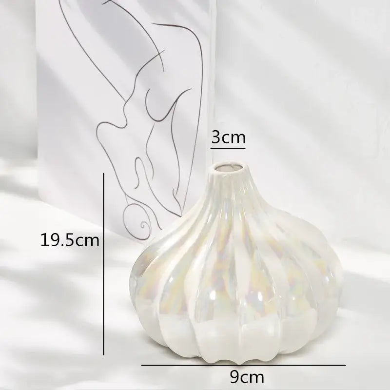 White Shell Ceramic Vase