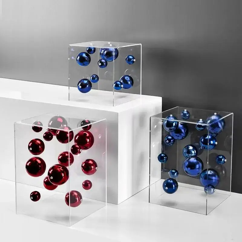 Red Blue Metal Sphere Art