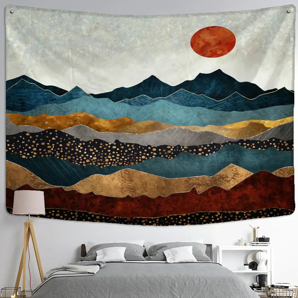 Abstract Mountain Oil Painting